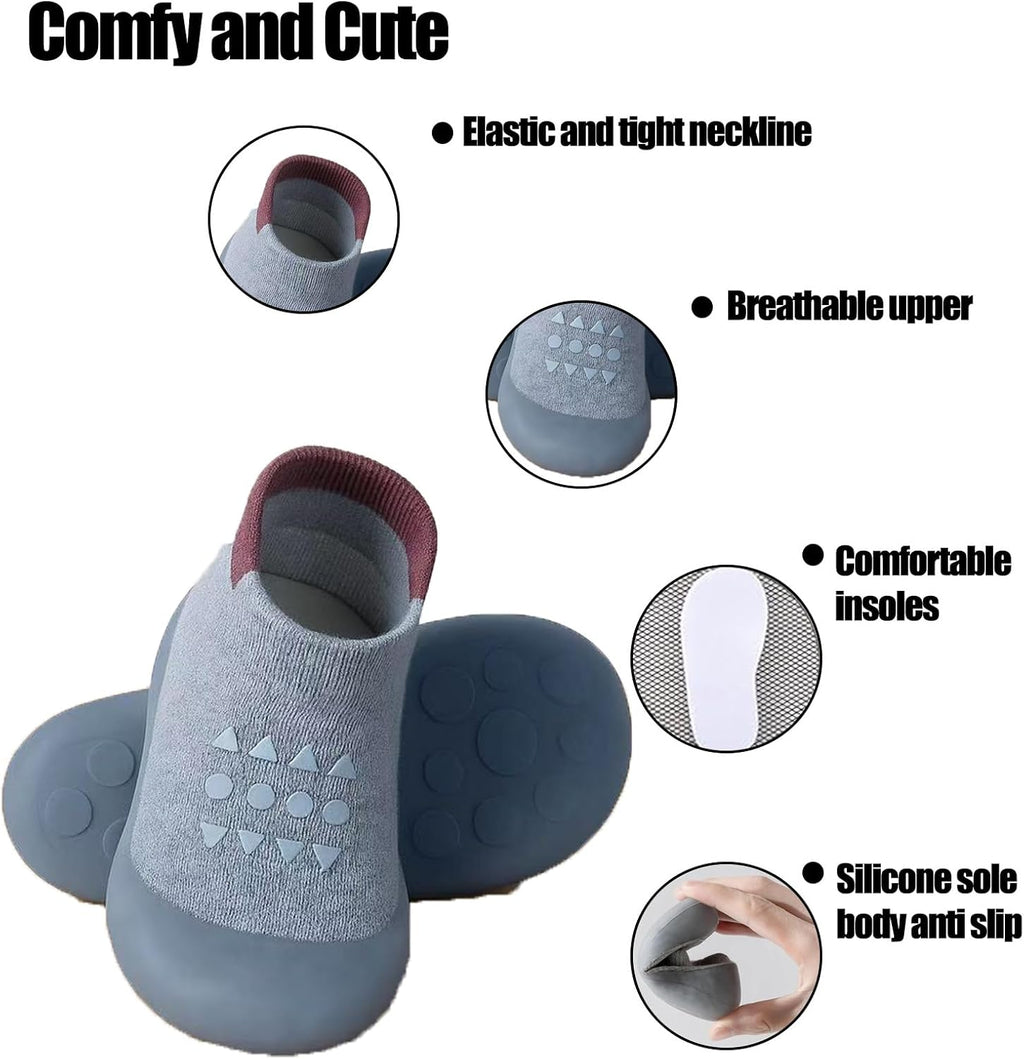 Baby Sock Shoes Toddler Walking Shoes, Non-Slip Soft Sole Sneakers Breathable Slippers for Infant Boys Girls