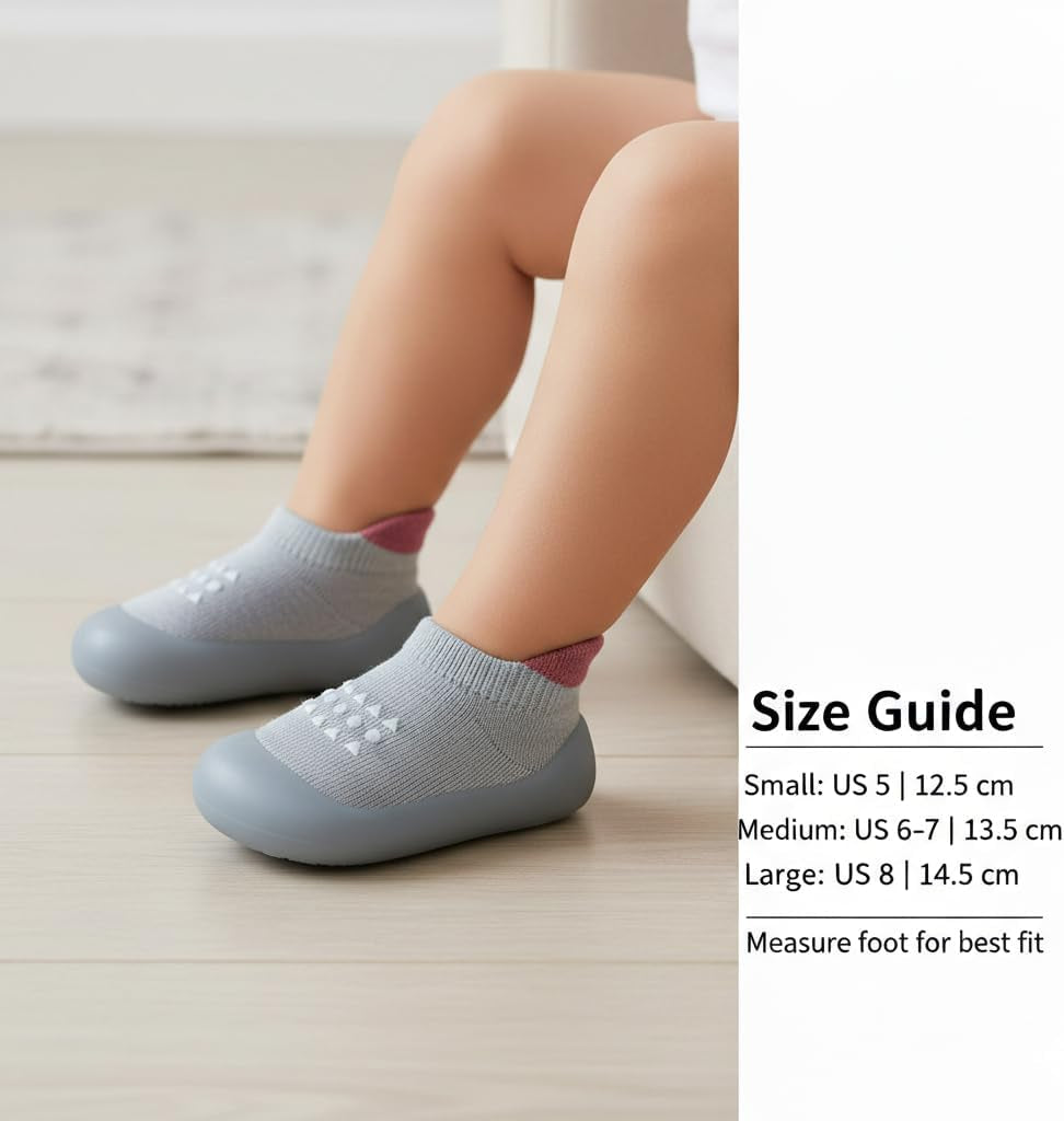Baby Sock Shoes Toddler Walking Shoes, Non-Slip Soft Sole Sneakers Breathable Slippers for Infant Boys Girls